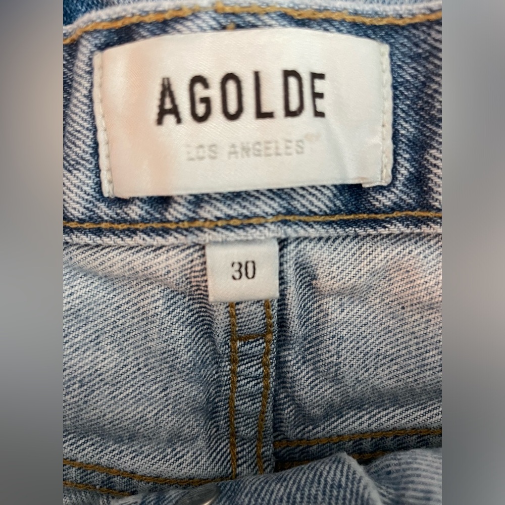 Agolde Parker Loose Jean Shorts Blue Distressed Denim 2.5” Inseam Women’s 30 - Picture 3 of 5